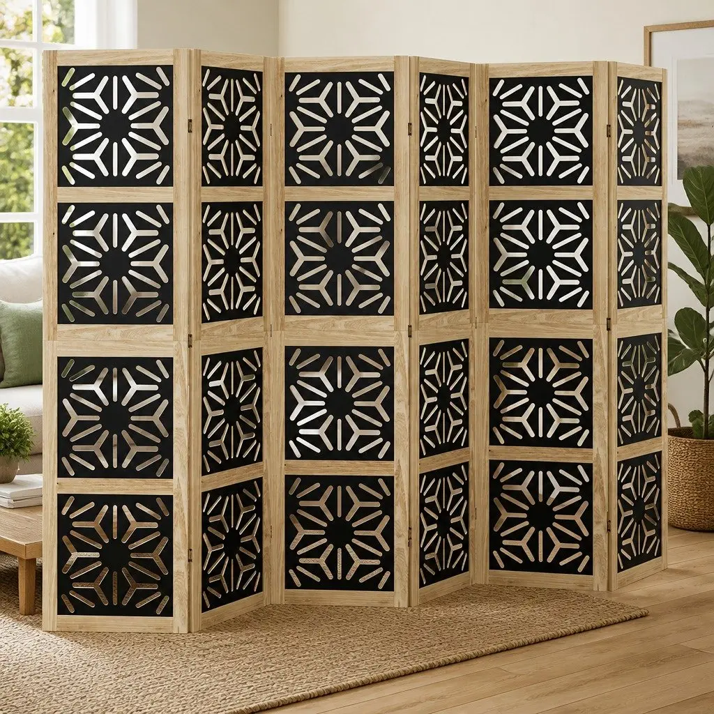 Room Divider 6 Panel Folding Privacy Screen Indoor Bedroom Living Office