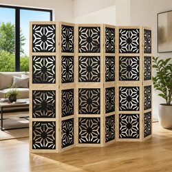 Room Divider 6 Panels Folding Privacy Screen Partition Indoor Decorative