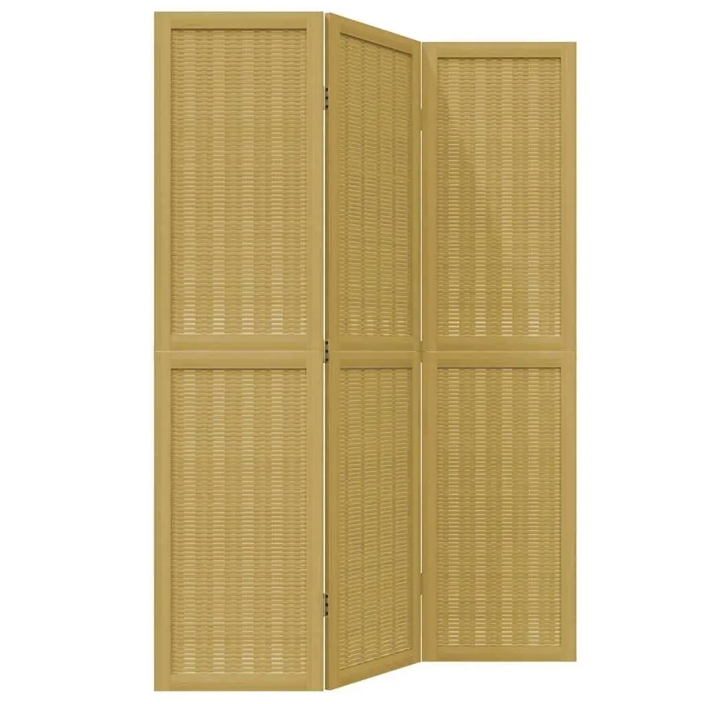 Room Divider Brown 3 Panels Folding Privacy Screen Partition Indoor