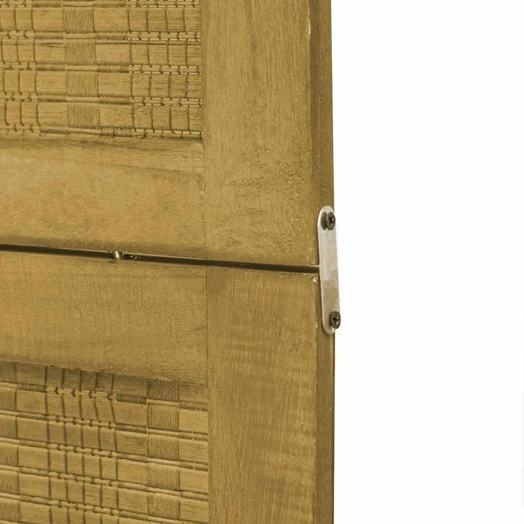 Room Divider Brown 3 Panels Folding Privacy Screen Indoor Partition Wooden Frame