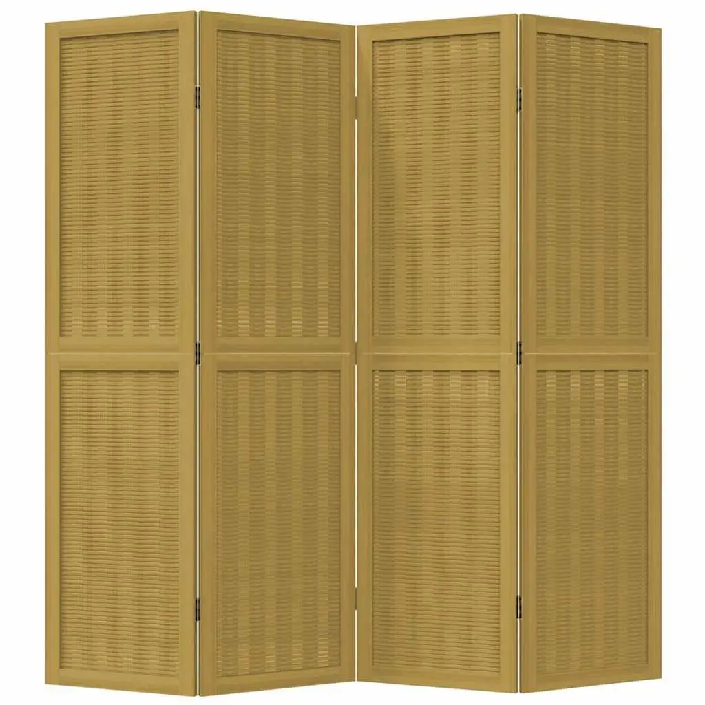 Room Divider Brown 4 Panels Folding Privacy Screen for Bedroom Living Room Partition