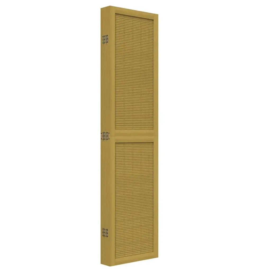 Room Divider Brown 6 Panels Folding Privacy Screen Partition Indoor Bedroom