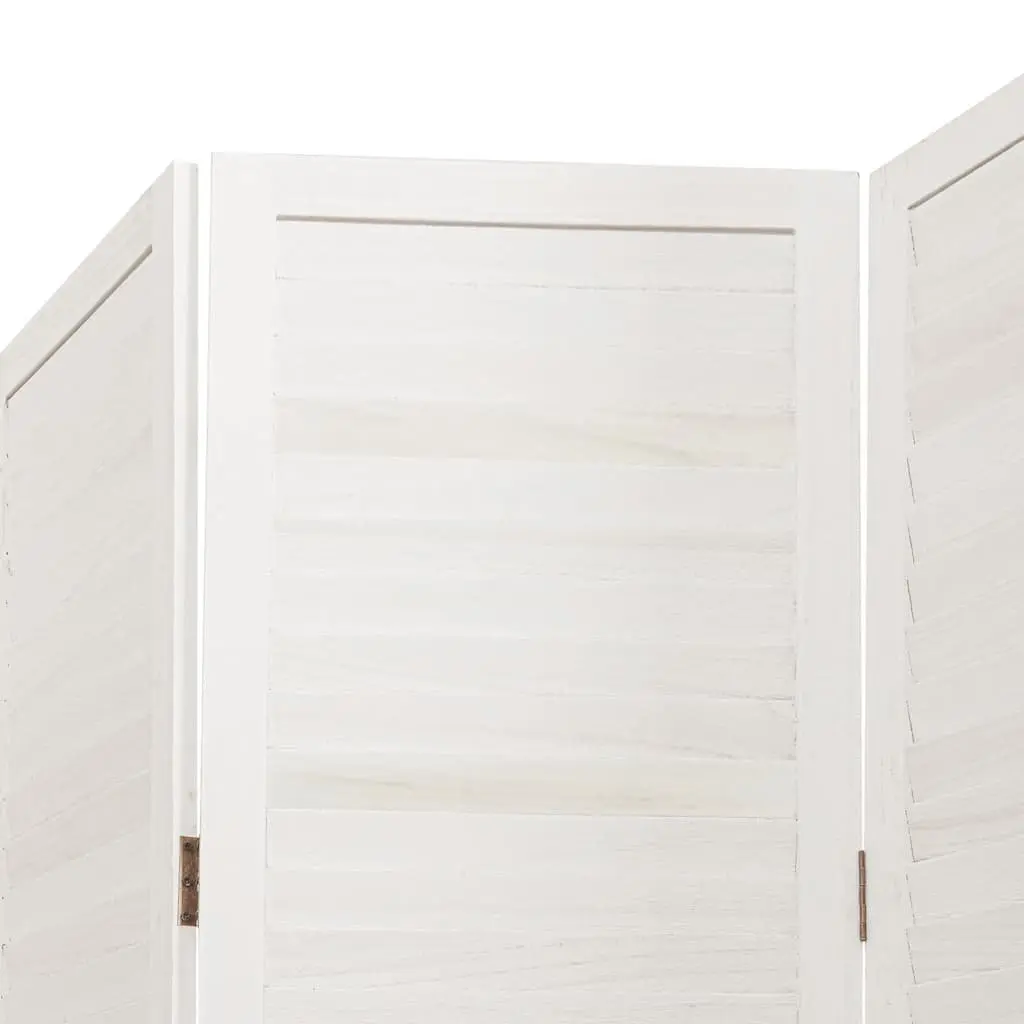 Room Divider White 3 Panels Solid Wood Folding Privacy Screen
