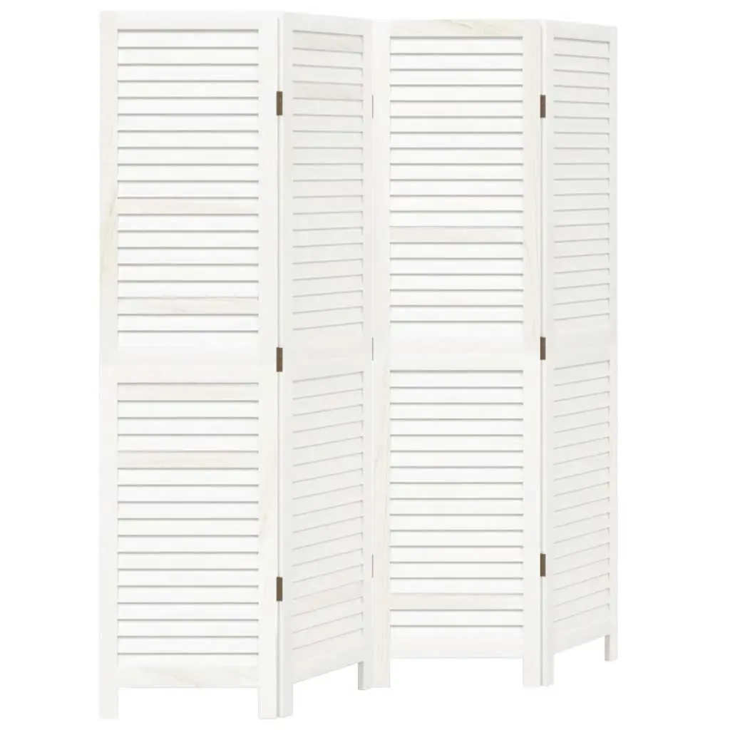 Room Divider White 4 Panels Folding Privacy Screen Indoor Partition