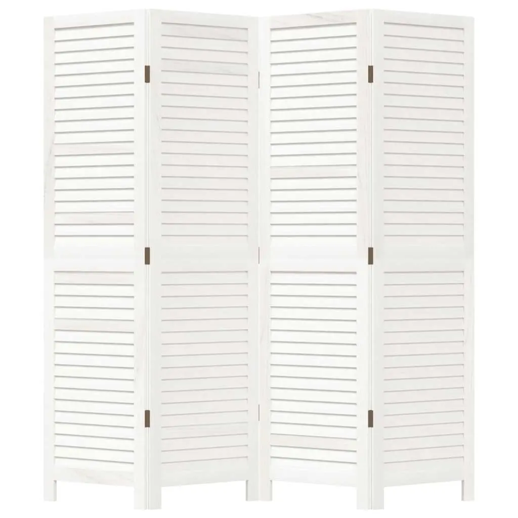 Room Divider White 4 Panels Folding Privacy Screen Indoor Partition