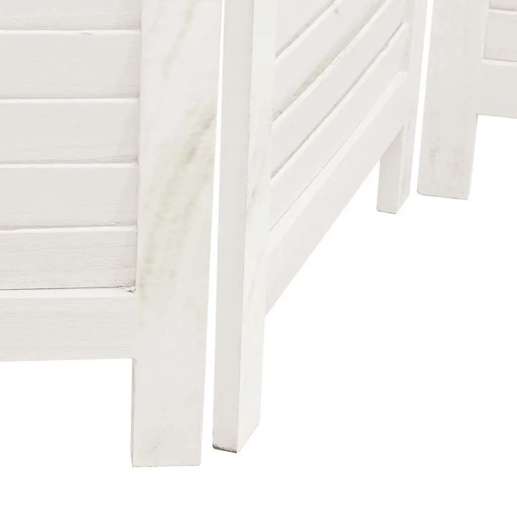 Room Divider White 4 Panels Folding Privacy Screen Indoor Partition