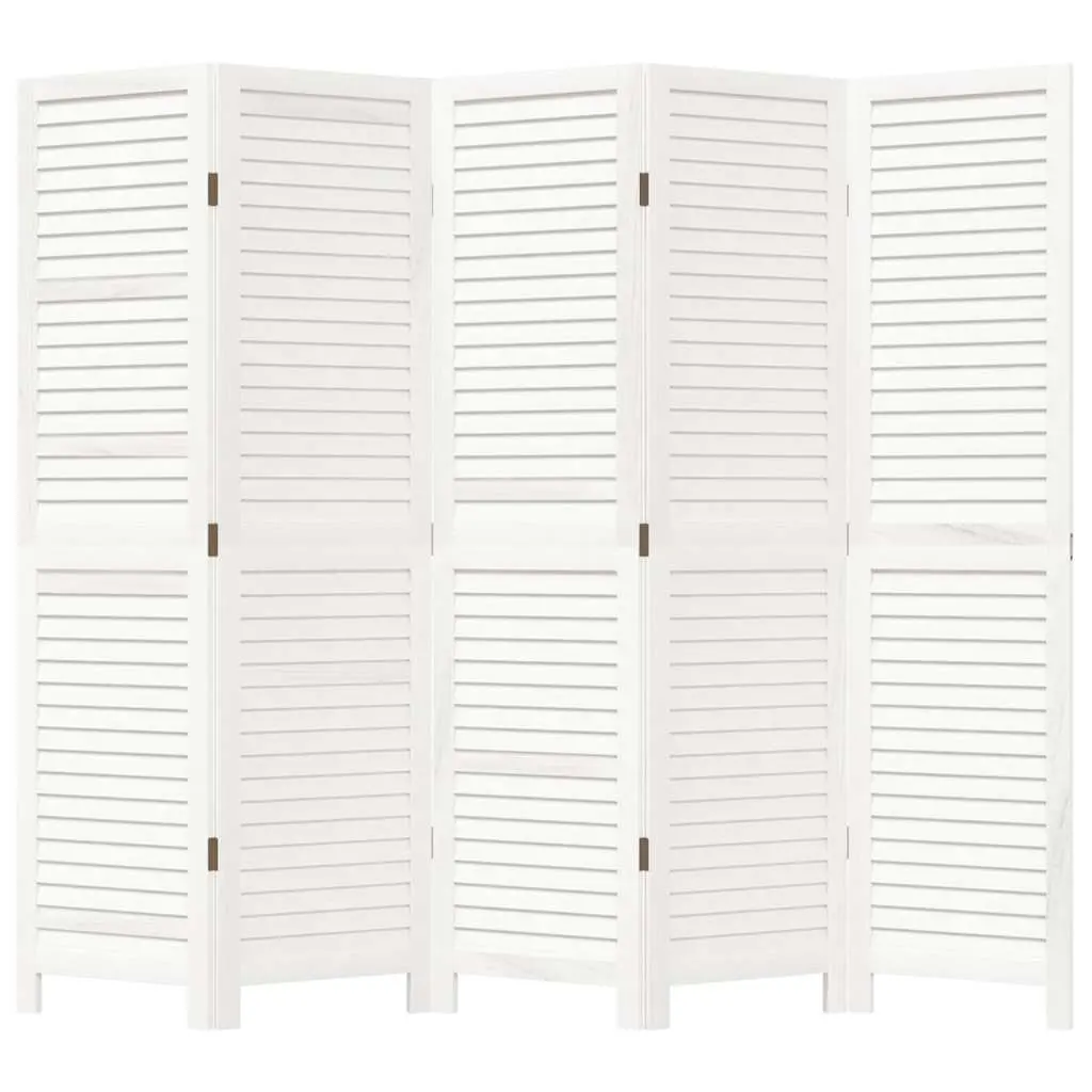 Room Divider White 5 Panels Folding Privacy Screen Partition Home Office