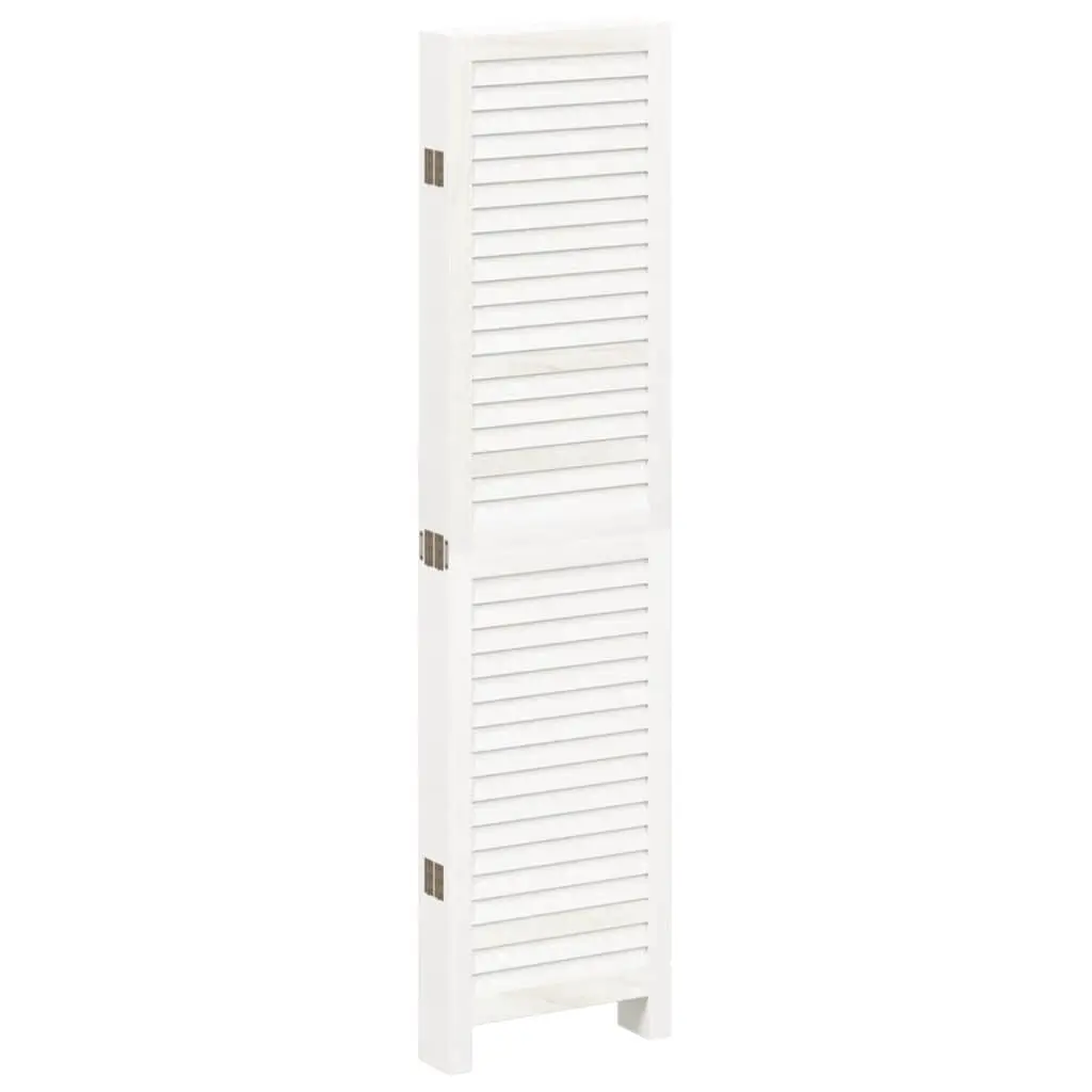 Room Divider White 6 Panel Folding Screen Partition Privacy Indoor Solid Wood