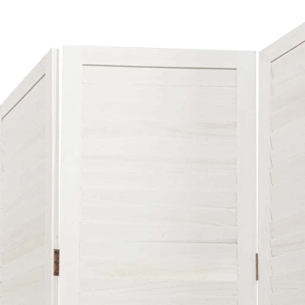 Room Divider White 6 Panel Folding Screen Partition Privacy Indoor Solid Wood