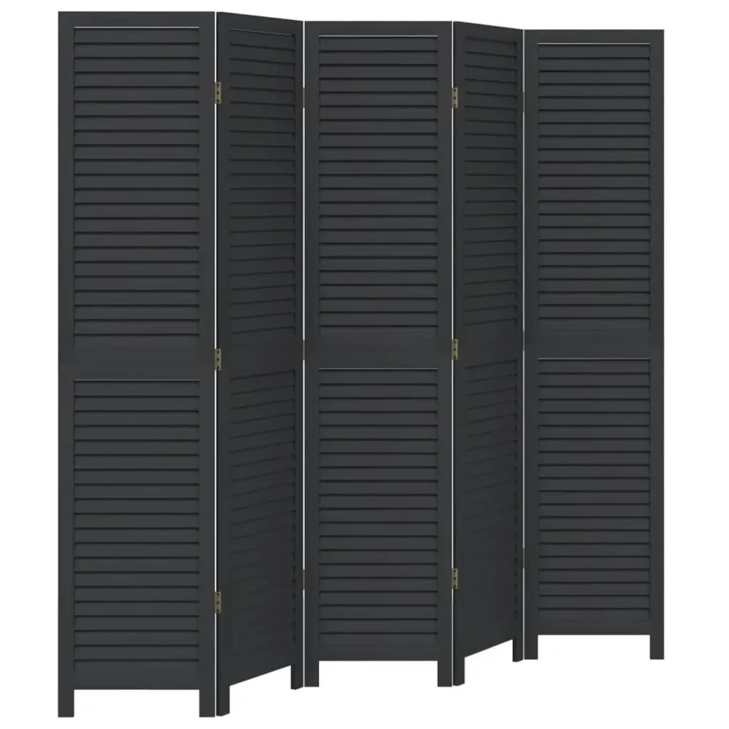 Room Divider Black 5 Panel Folding Screen Partition Privacy Space