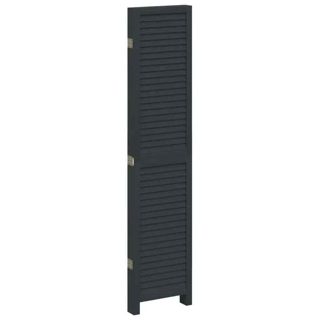 Room Divider Black 5 Panel Folding Screen Partition Privacy Space