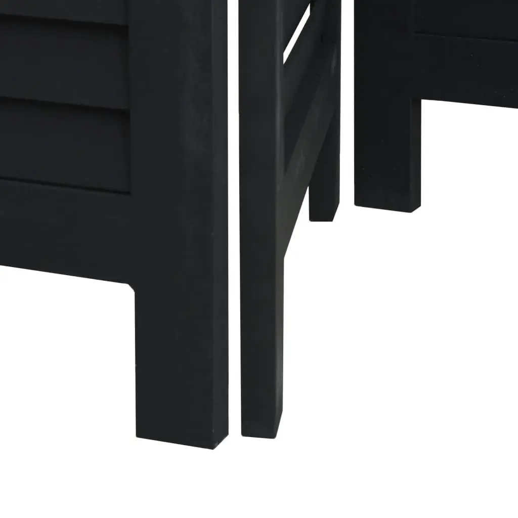 Room Divider Black 5 Panel Folding Screen Partition Privacy Space
