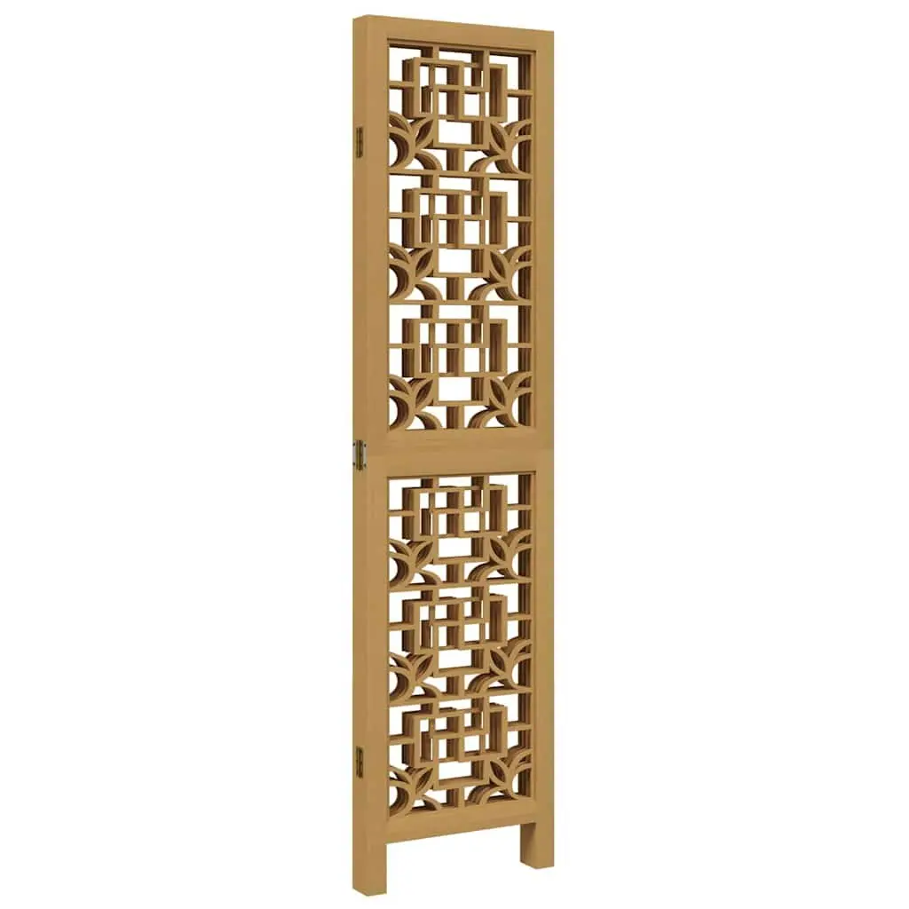 Room Divider Brown 4 Panels Folding Privacy Screen Partition Indoor Decorative