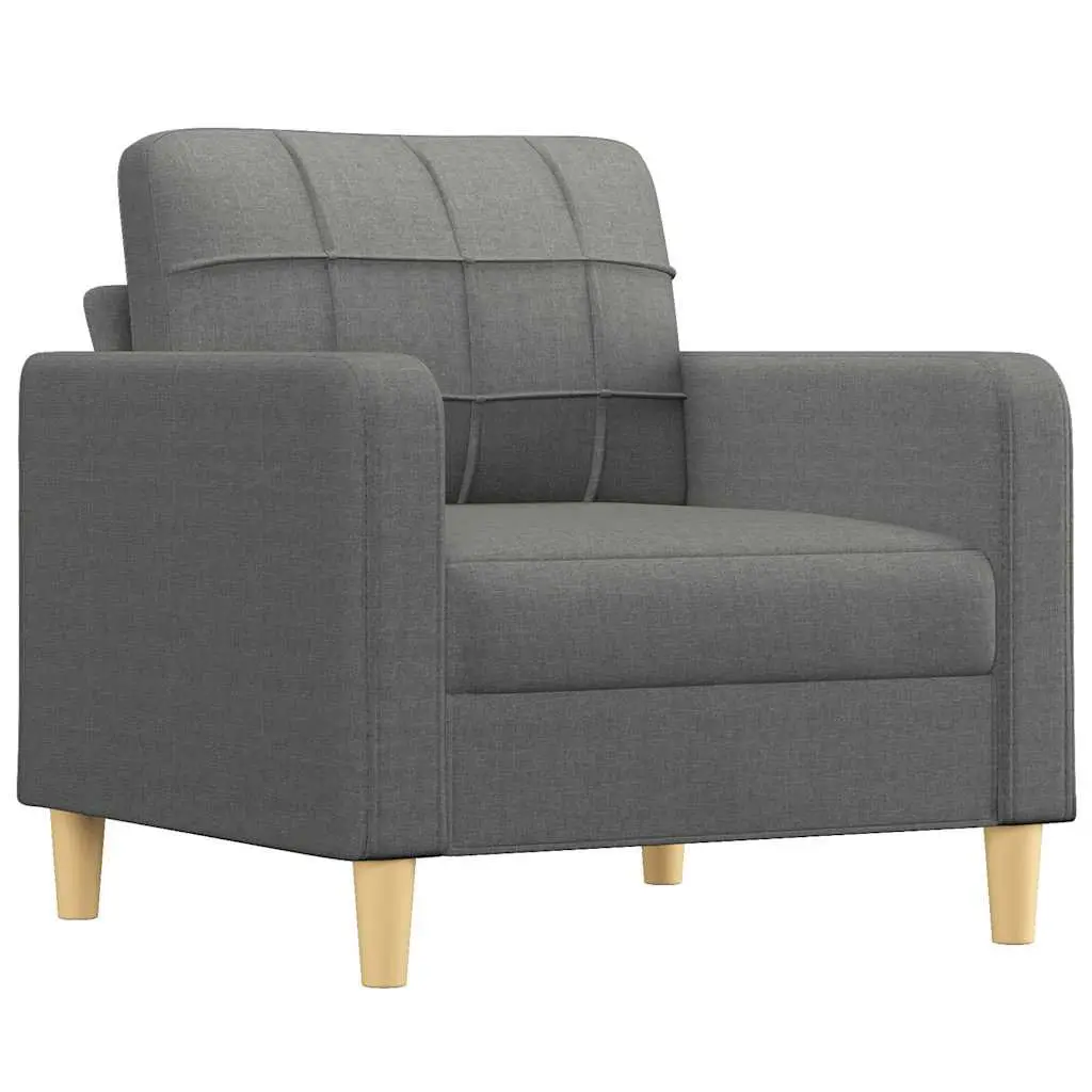 Sofa Chair Grey Fabric 60cm Padded Lounge Furniture