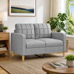 Light Grey 2-Seater Sofa with Sturdy Build