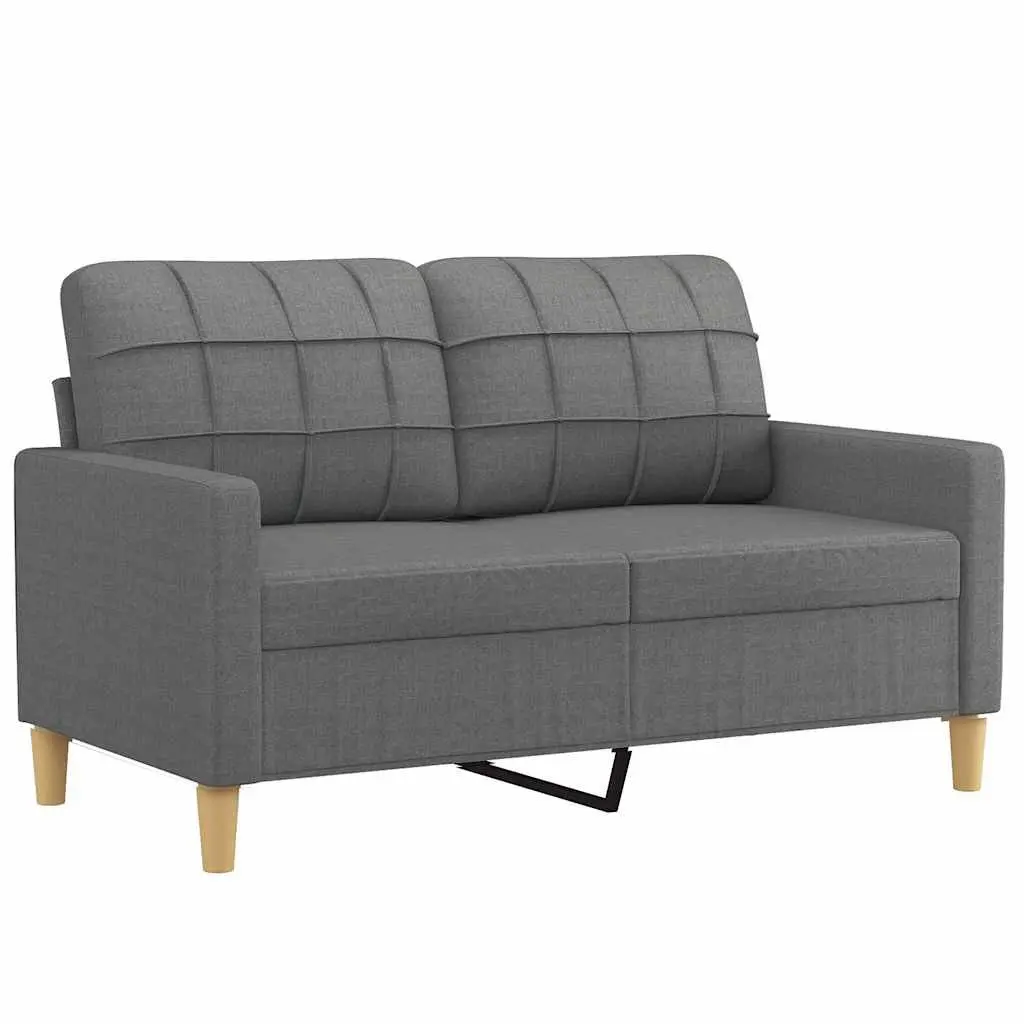2-Seater Sofa Grey Fabric 120cm Lounge Couch Living Room Furniture