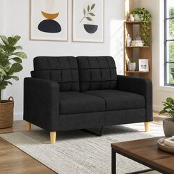 Compact and Comfortable 2-Seater Sofa in Black