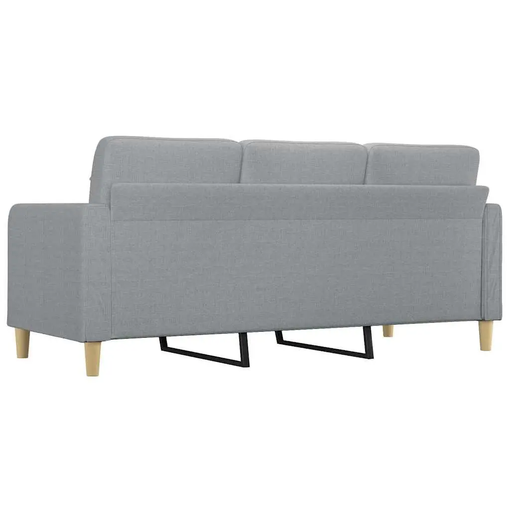 3-Seater Sofa Grey 180cm Fabric Lounge Couch Living Room Settee Padded Armrests