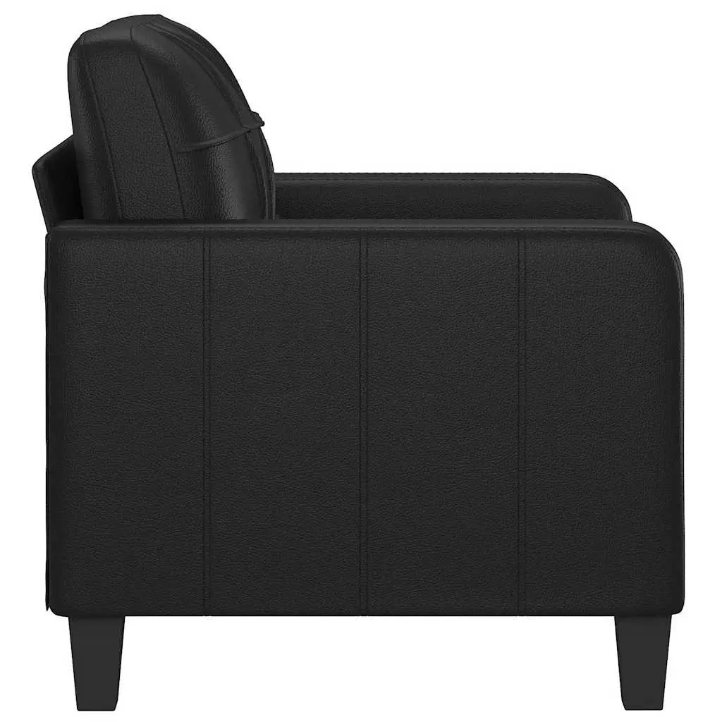 Sofa Chair Black 60cm Modern Armchair Lounge Seat Comfortable Padded Living Room