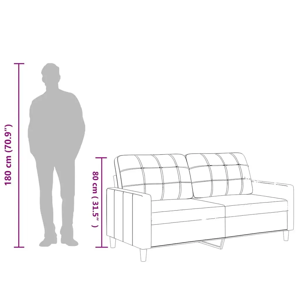 140cmGreyFauxLeather2SeaterSofaModernLoungeCouchComfortableDesign