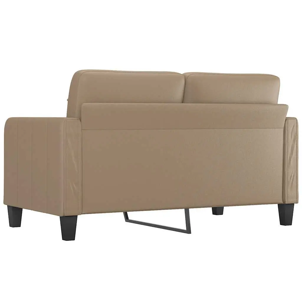 2-Seater Sofa Brown 140cm Faux Leather Modern Lounge Couch