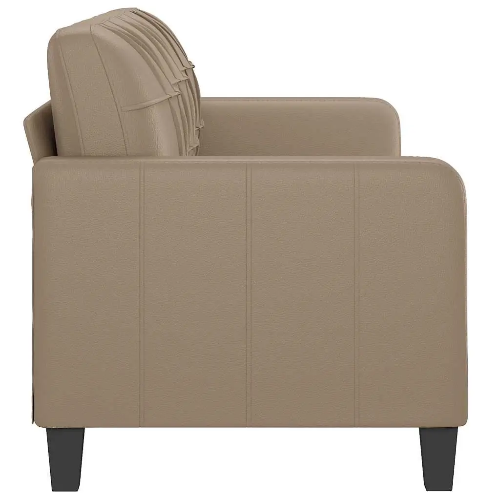 3-Seater Sofa Brown 180cm Faux Leather Durable Upholstery