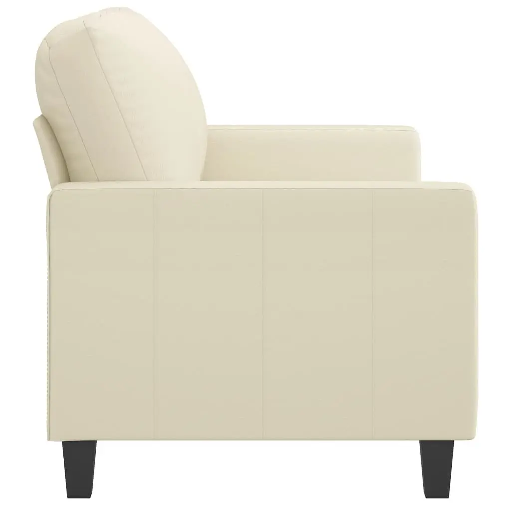 2-Seater Sofa Cream Modern Living Room Couch Faux Leather Comfortable Furniture