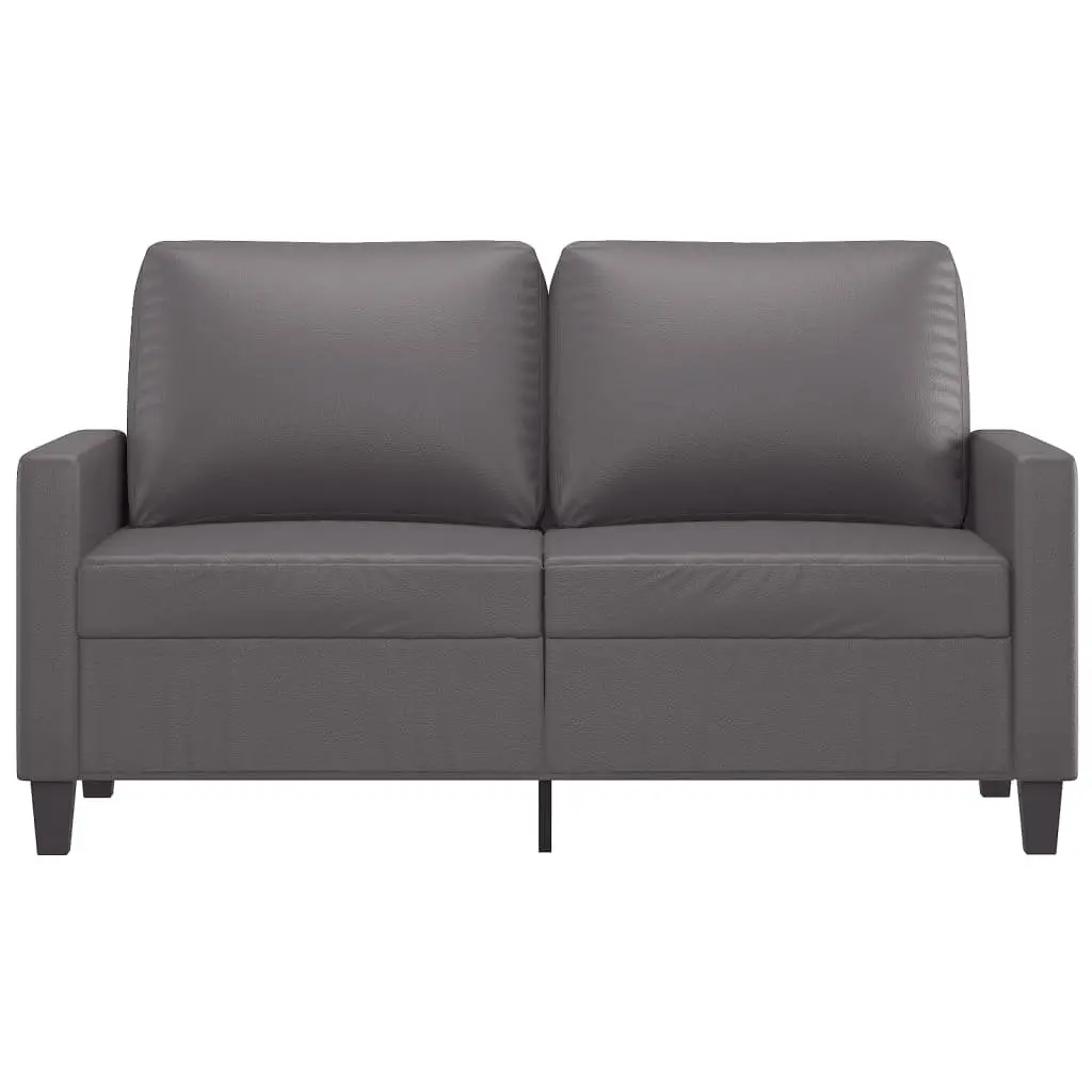 2-Seater Sofa Grey 120cm Faux Leather Modern Living Room Couch