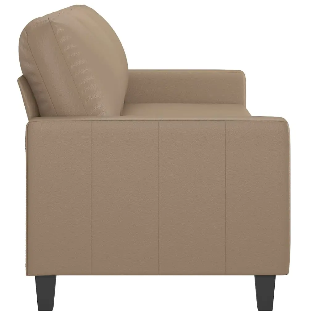 3-Seater Sofa Brown 180cm Faux Leather Modern Living Room Couch