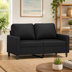 Stylish Black Velvet Lounge Couch - 120cm Seating