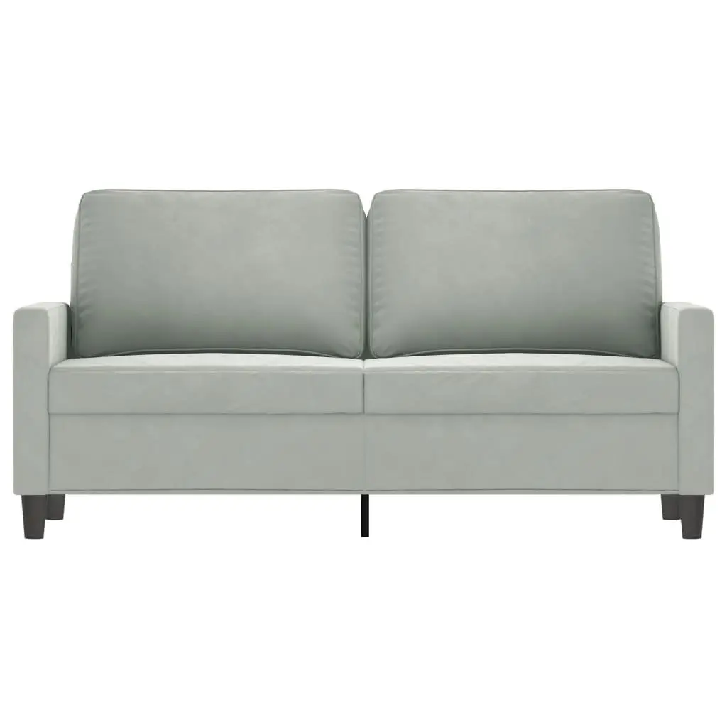 2-Seater Sofa Grey Velvet Living Room Furniture Couch 140cm Modern Lounge Settee