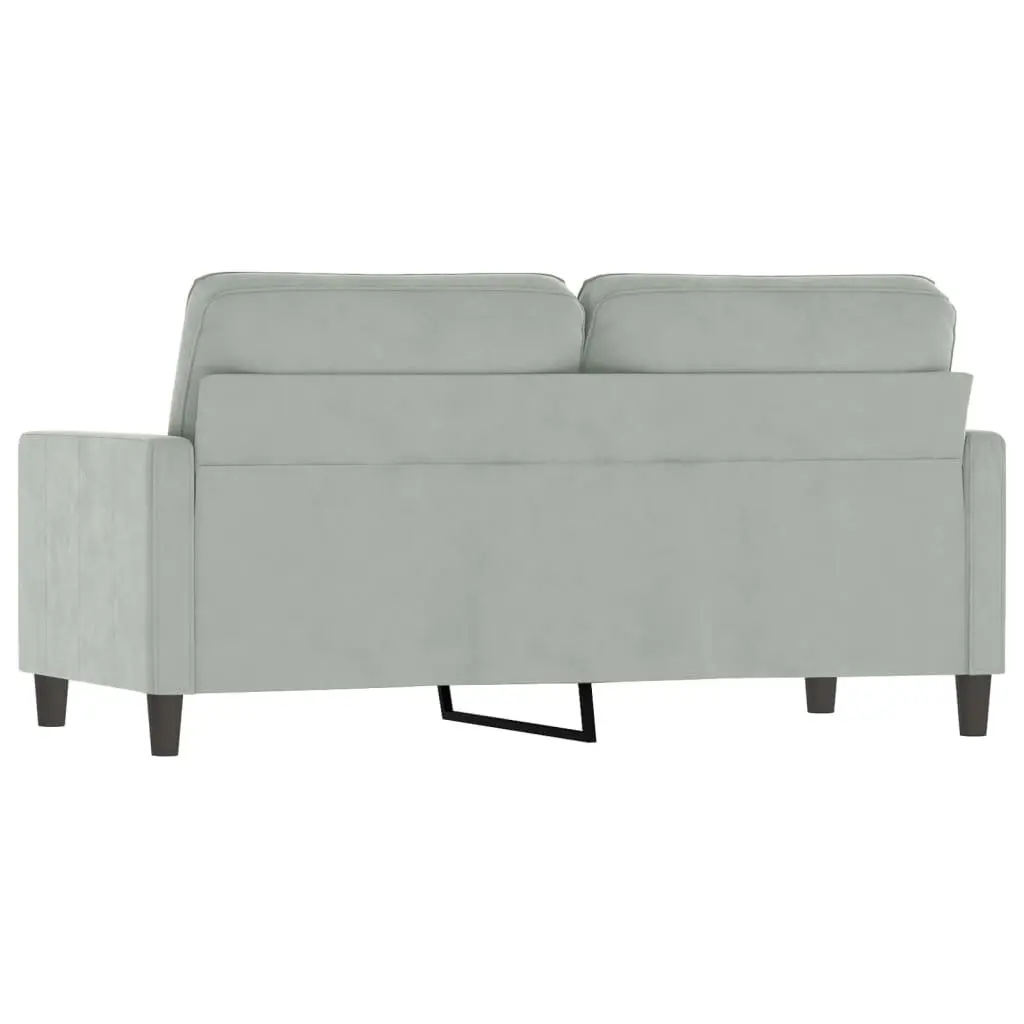 2-Seater Sofa Grey Velvet Living Room Furniture Couch 140cm Modern Lounge Settee