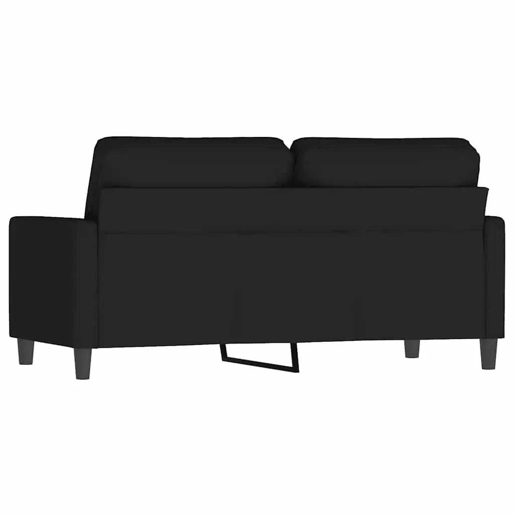 2-Seater Sofa Black 140cm Velvet Upholstered Living Room Couch Furniture