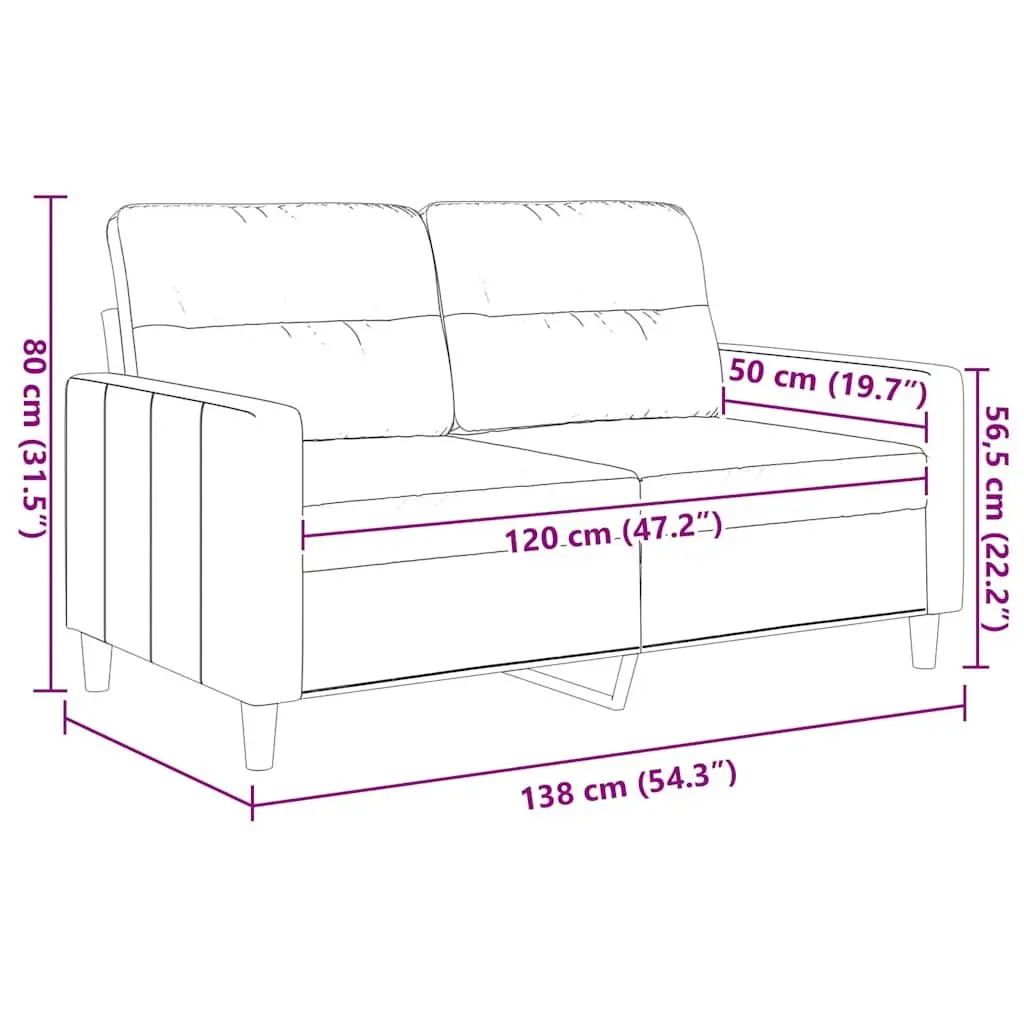 2-Seater Sofa Grey Fabric 120cm Upholstered Couch Lounge Settee