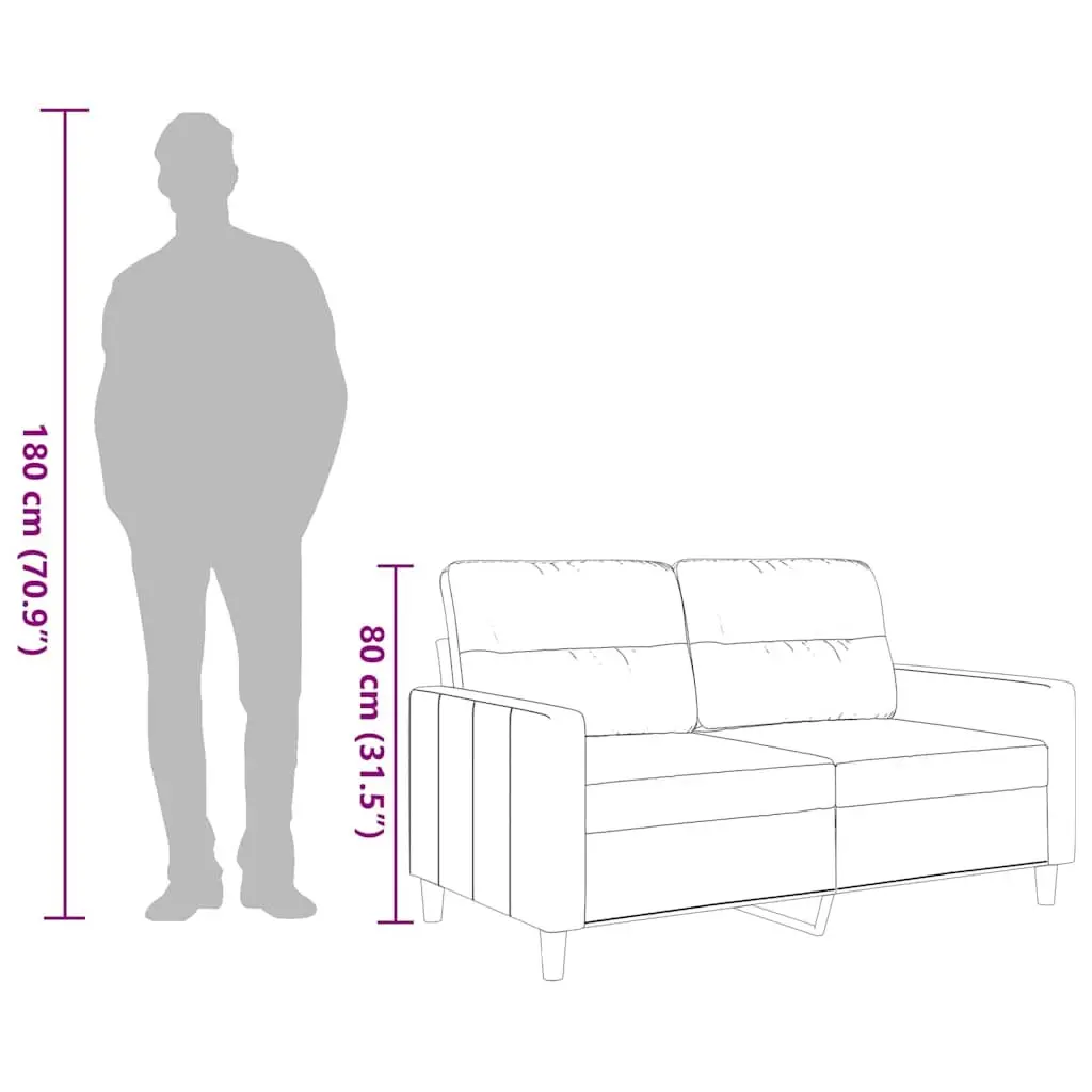 2-Seater Sofa Grey Fabric 120cm Upholstered Couch Lounge Settee