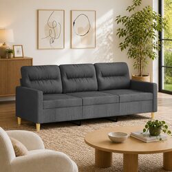 3-Seater Grey Fabric Sofa: Perfectly Designed