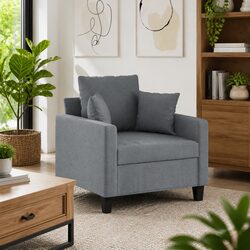Compact and Stylish Grey Sofa Chair 60cm