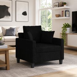 60cm Black Fabric Sofa Chair for Relaxing