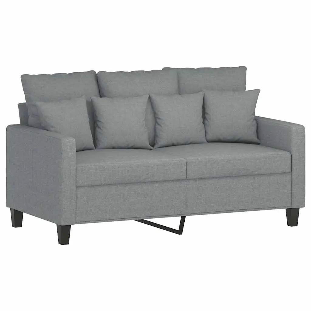2-Seater Sofa Light Grey 120cm Modern Lounge Couch Fabric Settee Living Room