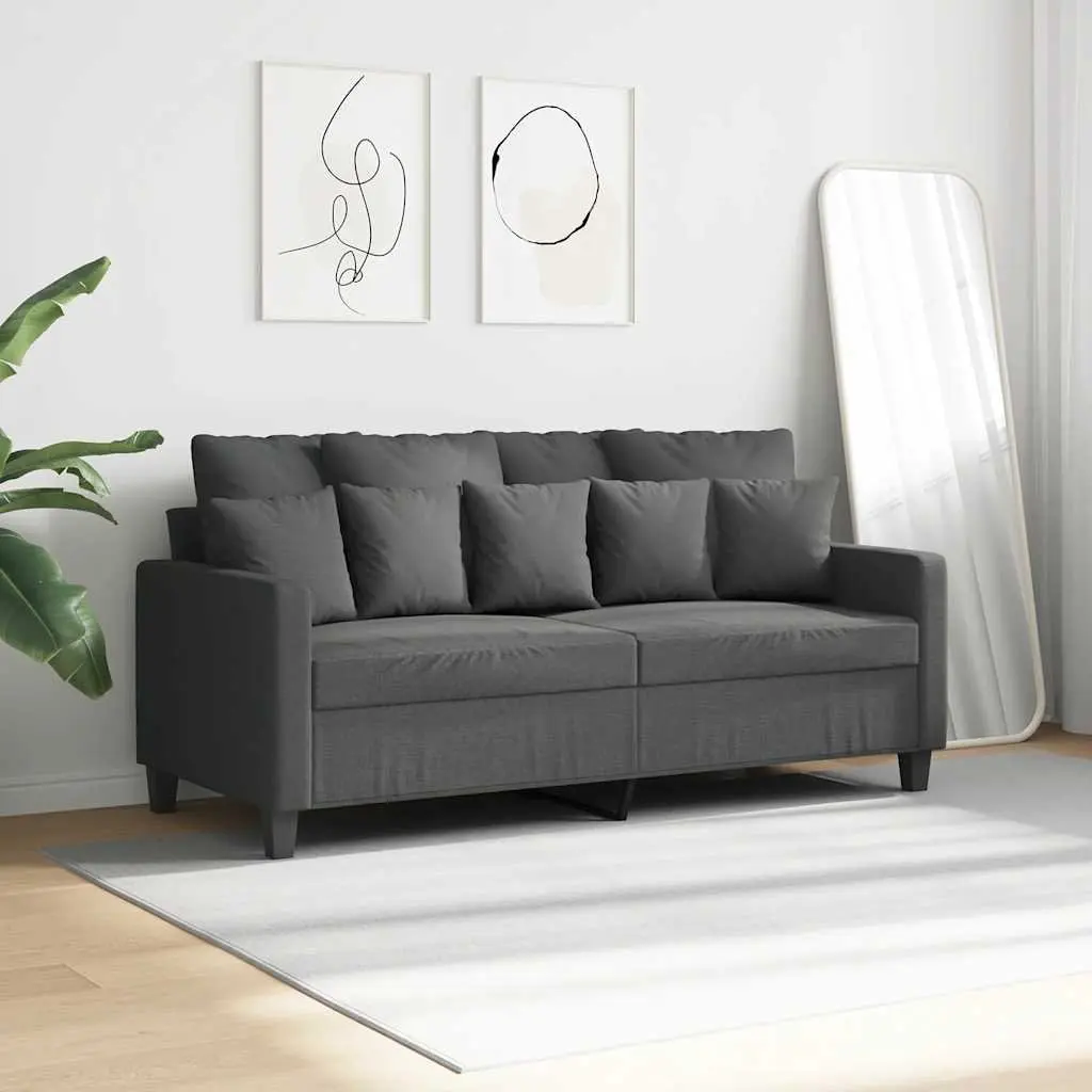 2-Seater Sofa Grey 140cm Modern Fabric Lounge Couch Living Room Furniture