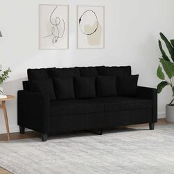 Compact 140cm Black 2-Seater Sofa for Modern Spaces