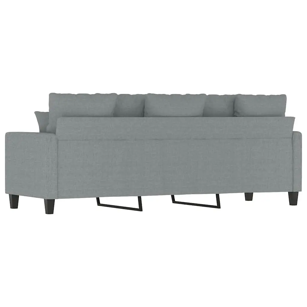 3-Seater Sofa Grey Fabric 180cm Living Room Couch Modern Design Comfortable