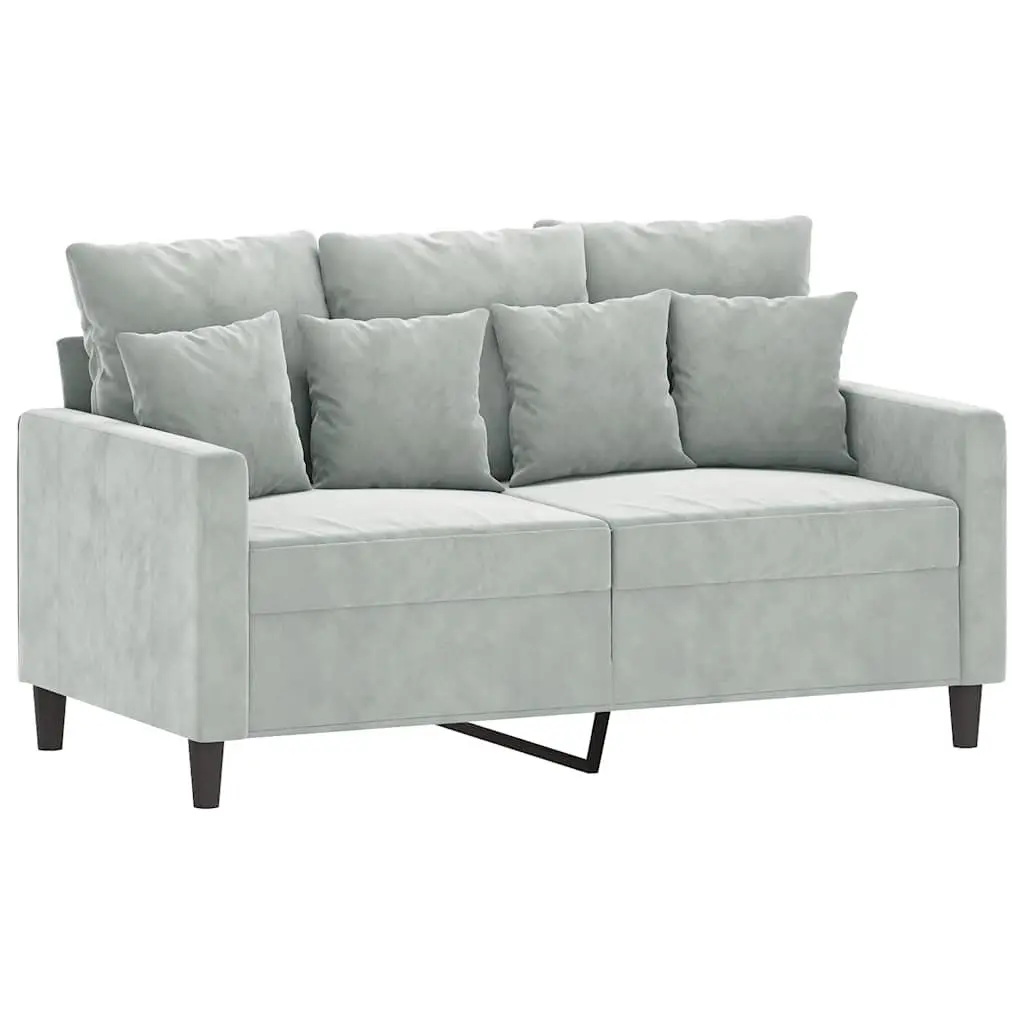 2SeaterSofaComfortableGreyVelvet120cmModernDesignPaddedCouch