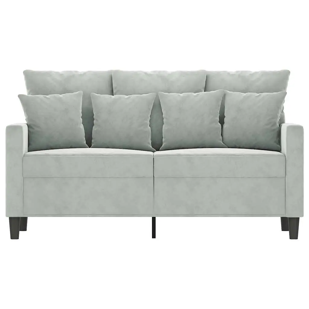 2SeaterSofaComfortableGreyVelvet120cmModernDesignPaddedCouch