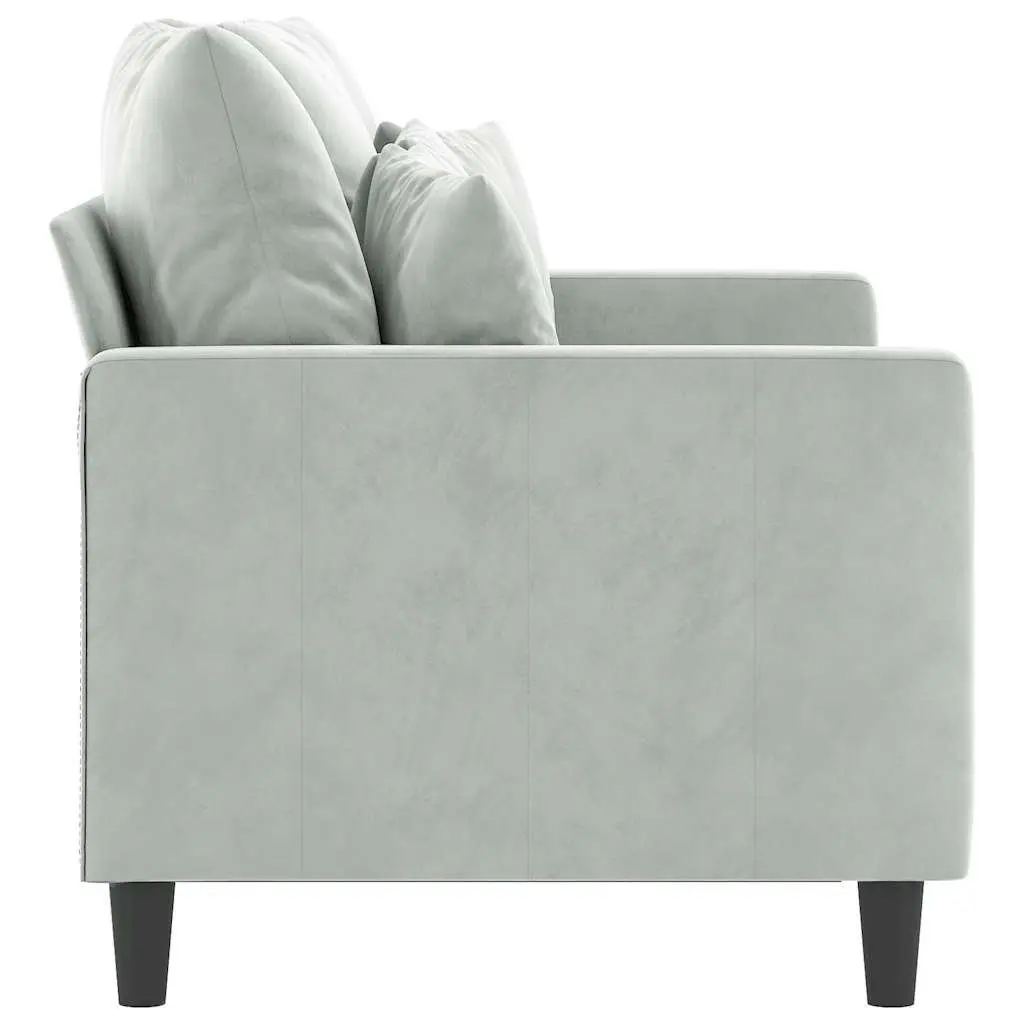 2SeaterSofaComfortableGreyVelvet120cmModernDesignPaddedCouch