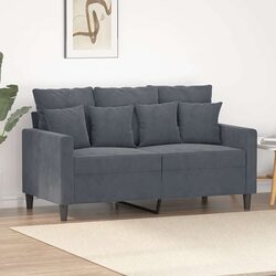 Compact Grey Velvet 2-Seater Sofa for Modern Spaces