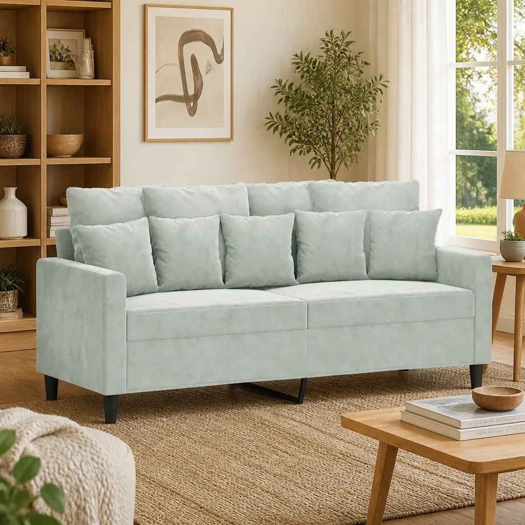 2-Seater Sofa Grey 140cm Velvet Living Room Furniture Modern Couch