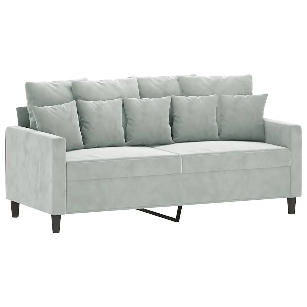 2-Seater Sofa Grey 140cm Velvet Living Room Furniture Modern Couch