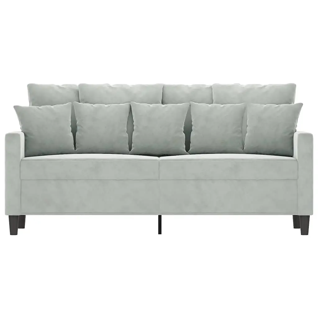 2-Seater Sofa Grey 140cm Velvet Living Room Furniture Modern Couch