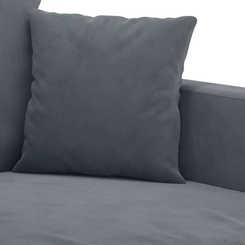 3-Seater Sofa Grey Velvet 180cm Lounge Couch Living Room Furniture Comfortable